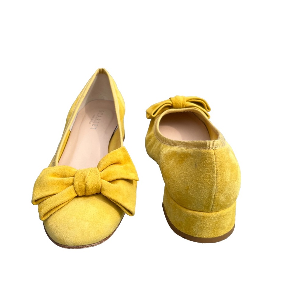 Suede Block Heals Shoes with Bow